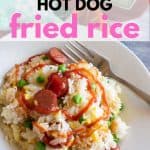 hot dog fried rice pinterest image