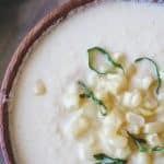 close up shot of cream of corn soup