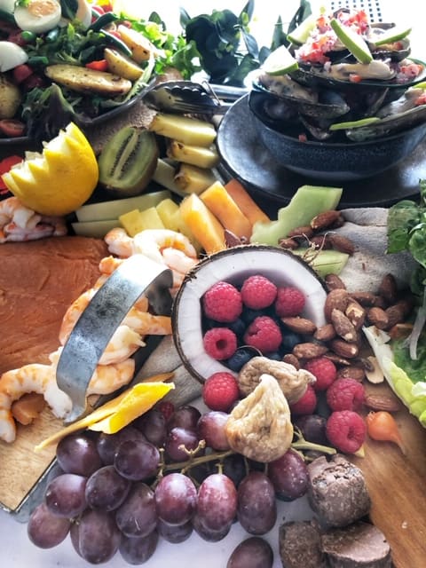 Fruit spread on a cheese board