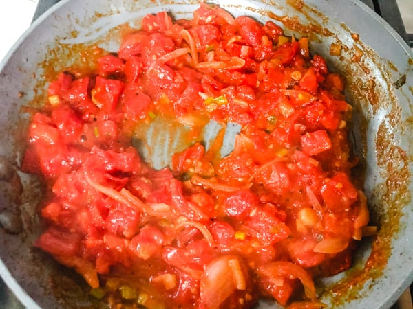 Vietnamese Tomato Sauce in a nonstick pan