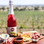 Cheeseboard and sparkling rose at Moothi Estate cellar door