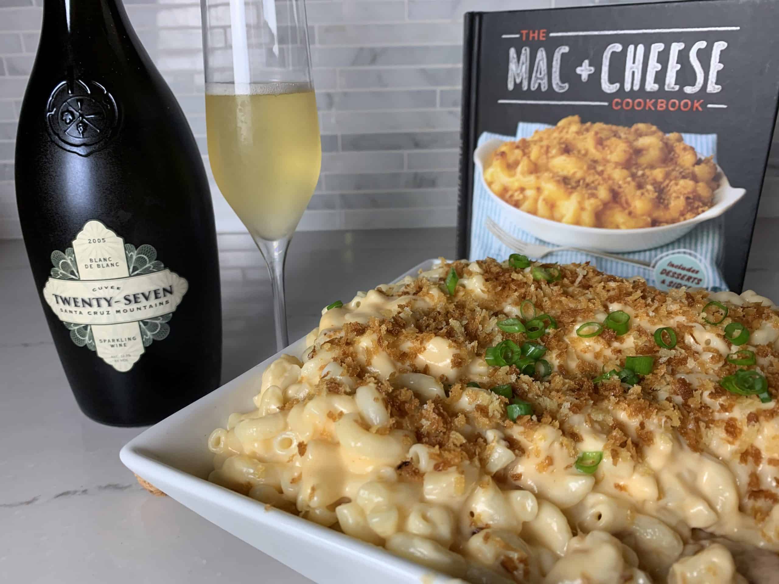 sparkling wine, mac'n cheese, and sparkling wine