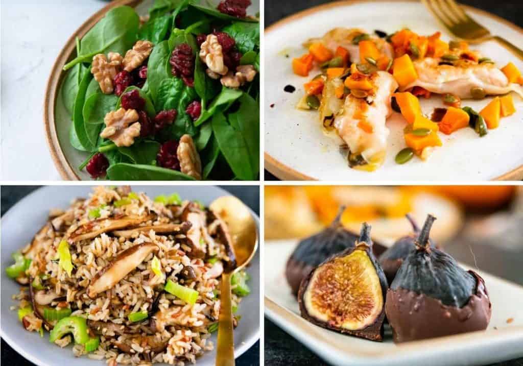 Fall vegan menu in 4 pictures