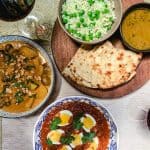a meal of curries paired with mudgee red wine